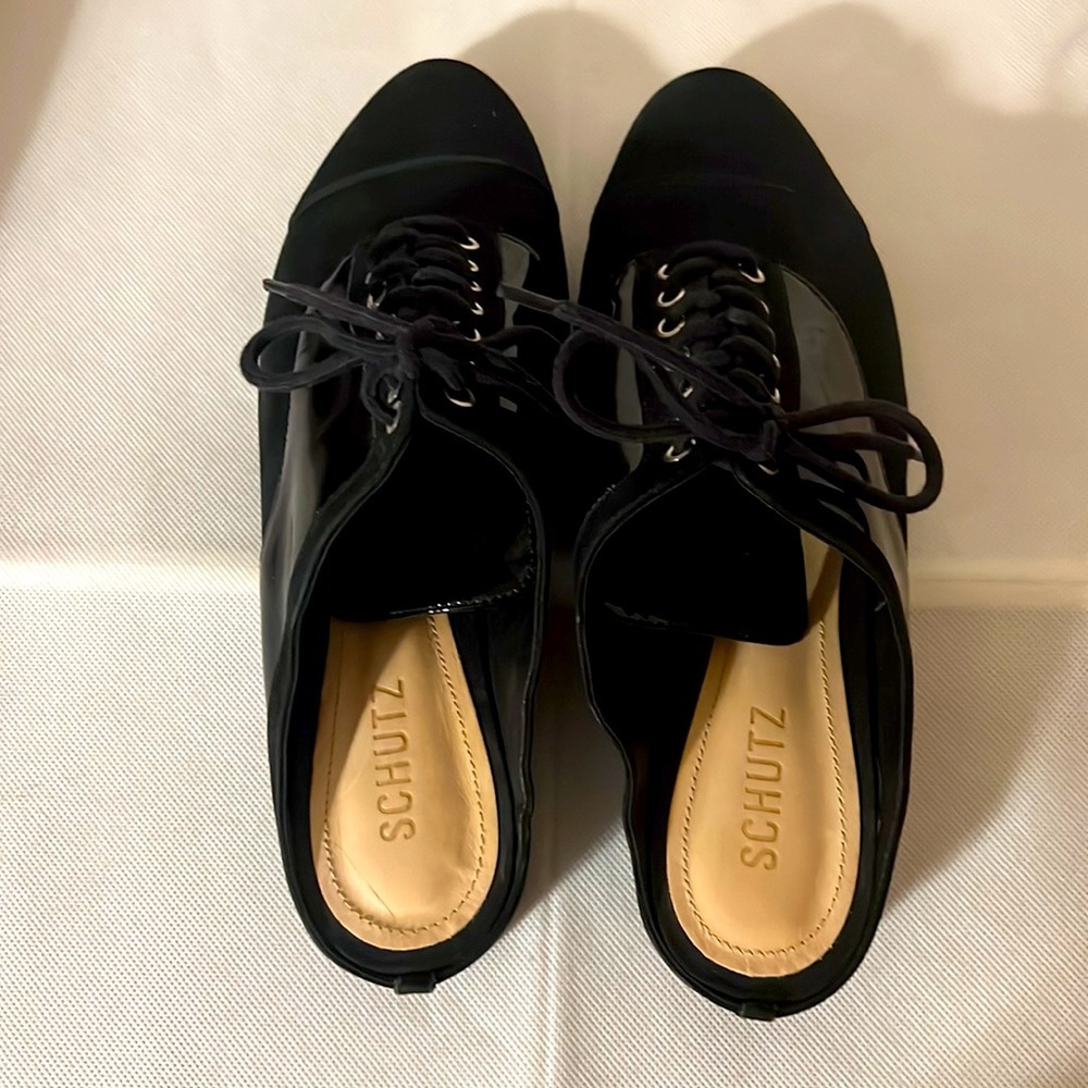 SCHUTZ. Suede Bkack Loafers. Size 8.5 NWOT - Picture 2 of 9
